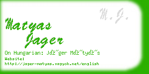 matyas jager business card